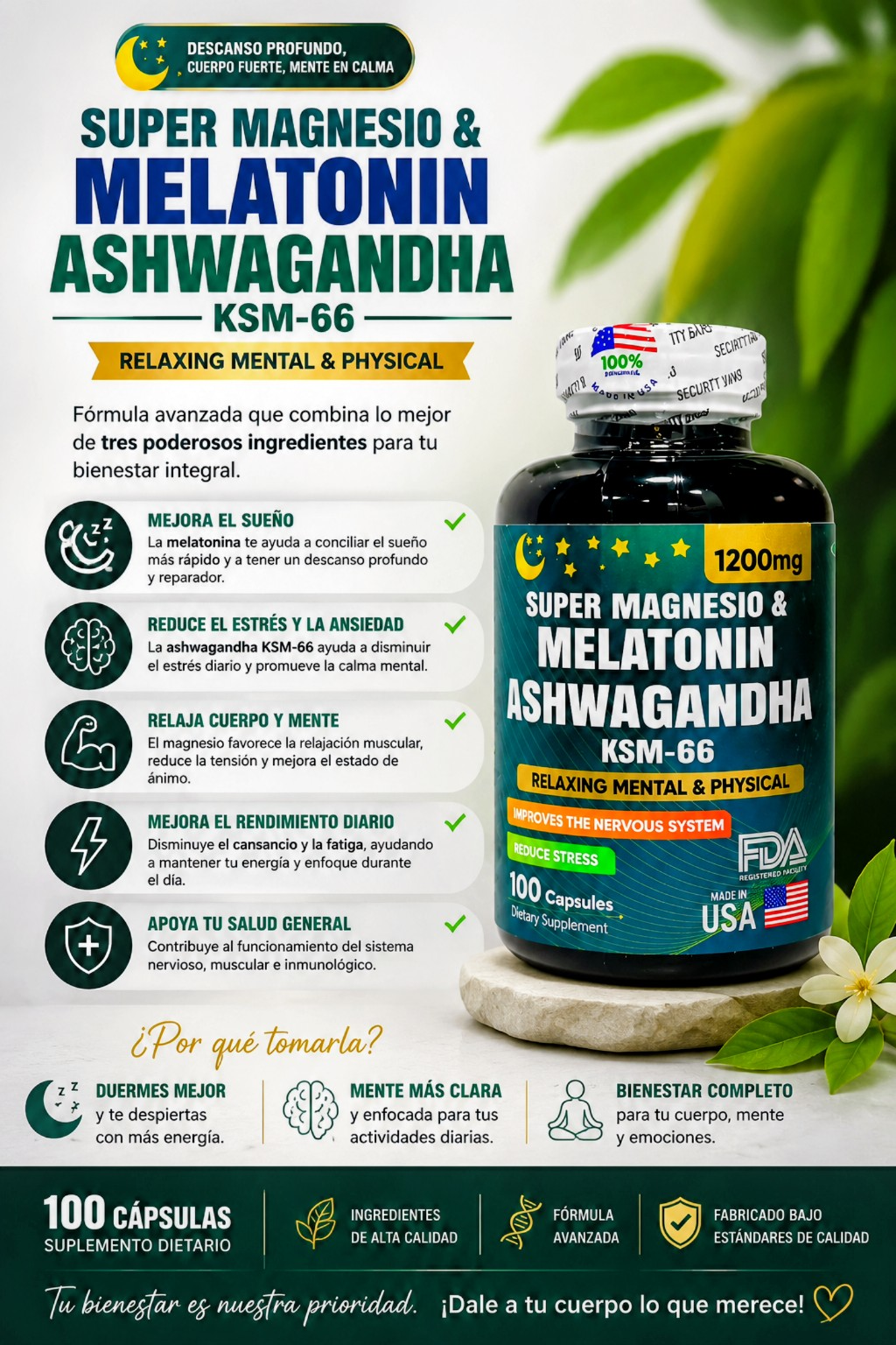 Melatonina con ashwagandha